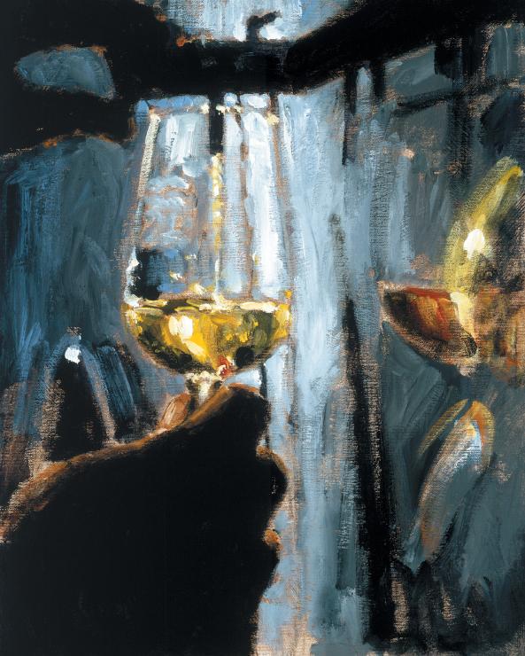 Fabian Perez Handsigned and Numbered Limited Edition Embellished Giclee on Canvas:"White Tasting"