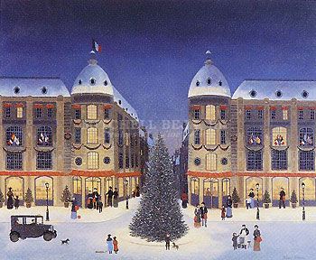 Fabienne Delacroix Limited Edition Lithograph : " No&eacute;l au Grand Magasin "