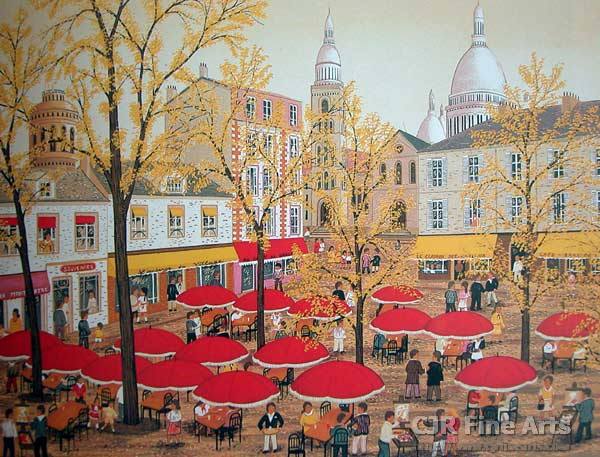 Fanch Ledan Hand Signed and Numbered Limited Edition Paper Lithograph:"Au Vieux Montmartre"