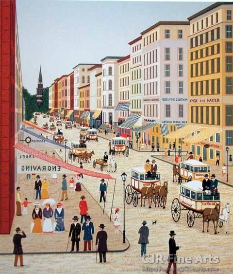 Fanch Ledan Hand Signed and Numbered Limited Edition Paper Lithograph:"Old Broadway"