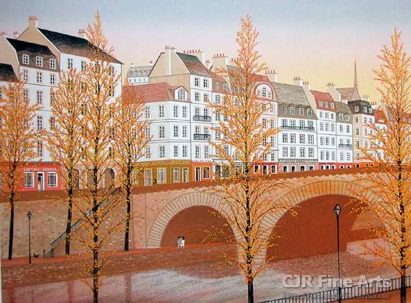 Fanch Ledan Hand Signed and Numbered Limited Edition Paper Lithograph:"Pont Marie"