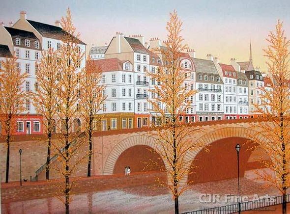 Fanch Ledan Hand Signed and Numbered Limited Edition Paper Lithograph:"Pont Marie"