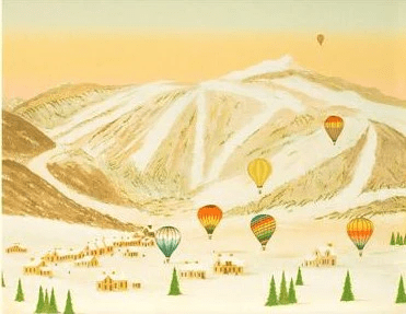 Fanch Ledan Limited Edition Artist Proof Lithograph on Paper: "Ballooning in the Rockies"