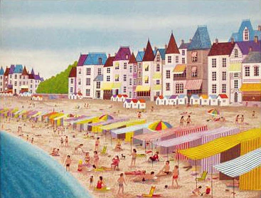 Fanch Ledan Limited Edition Artist Proof Lithograph on Paper: "La Plage de la Baule"
