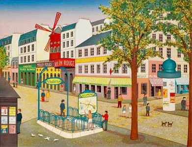 Fanch Ledan Limited Edition Artist Proof Lithograph on Paper: "Le Moulin Rouge"