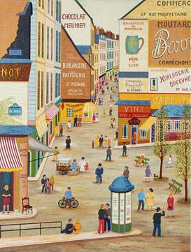 Fanch Ledan Limited Edition Artist Proof Lithograph on Paper: "Rue Mouffetard - AP"