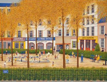 Fanch Ledan Limited Edition Artist Proof Lithograph on Paper: "Square Gaston Baty"