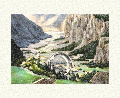 Fanny Brennan Limited Edition Hand-Crafted Lithograph: " Bubble in Valley "