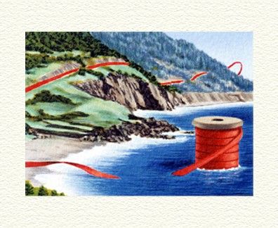 Fanny Brennan Limited Edition Hand-Crafted Lithograph: " Coastal Road "