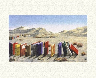 Fanny Brennan Limited Edition Hand-Crafted Lithograph: " Domino Books "