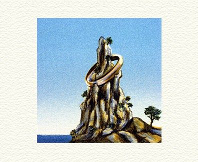Fanny Brennan Limited Edition Hand-Crafted Lithograph: " Gold Rings "