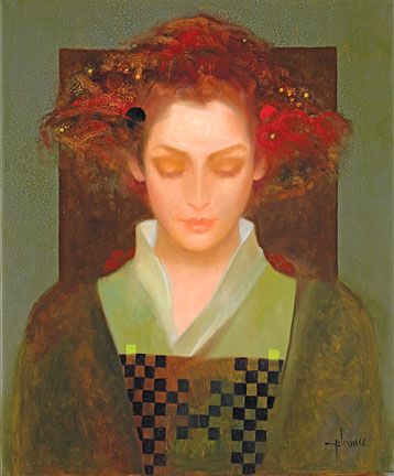 Felix Mas Handsigned and Numbered Limited Edition Serigraph on Canvas:"Intimidad"