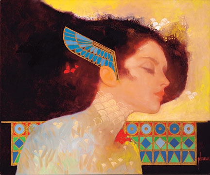 Felix Mas Handsigned and Numbered Limited Edition Serigraph on Canvas:"Jewel Egypt 3"