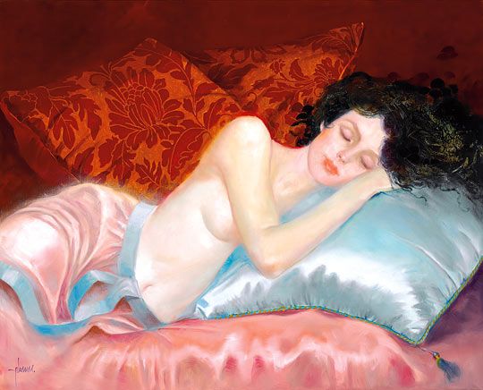Felix Mas Handsigned and Numbered Limited Edition Serigraph on Canvas: "Los Suenos"