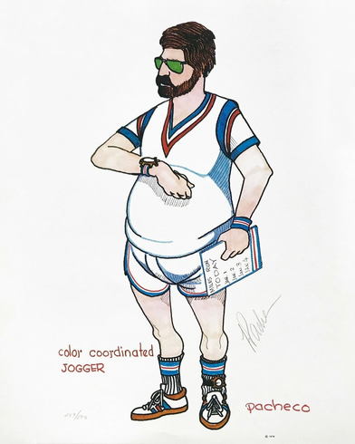 Ferdie Pacheco Artist Hand Signed Limited Edition Print: "COLOR COORDINATED JOGGER"