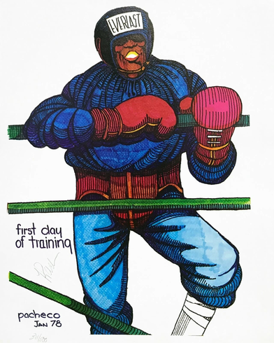 Ferdie Pacheco Artist Hand Signed Limited Edition Print: "FIRST DAY of TRAINING"