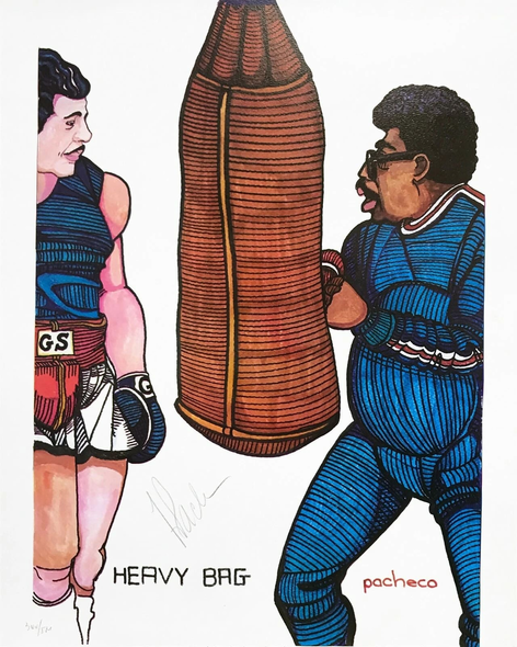 Ferdie Pacheco Artist Hand Signed Limited Edition Print: "HEAVY BAG"
