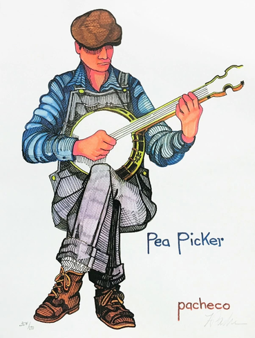 Ferdie Pacheco Artist Hand Signed Limited Edition Print: "PEA PICKER"