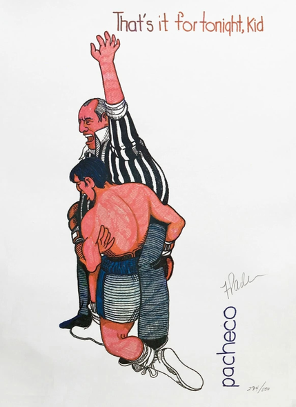Ferdie Pacheco Artist Hand Signed Limited Edition Print: "THAT'S IT FOR TONIGHT KID"