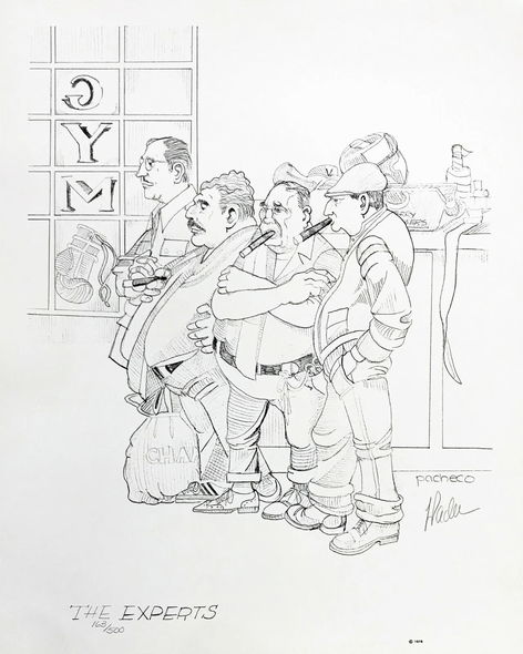 Ferdie Pacheco Artist Hand Signed Limited Edition Print: "THE EXPERTS"
