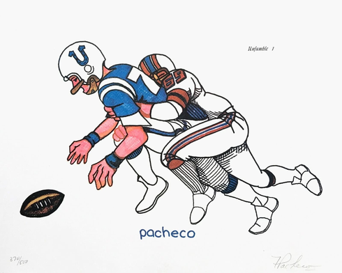 Ferdie Pacheco Artist Hand Signed Limited Edition Print: "UNFUMBLE 1"