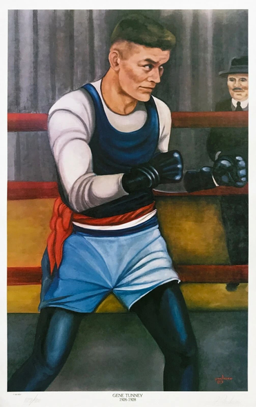 Ferdie Pacheco Artist Signed Limited Edition of 500 Offset Lithograph on Paper: "GENE TUNNEY"