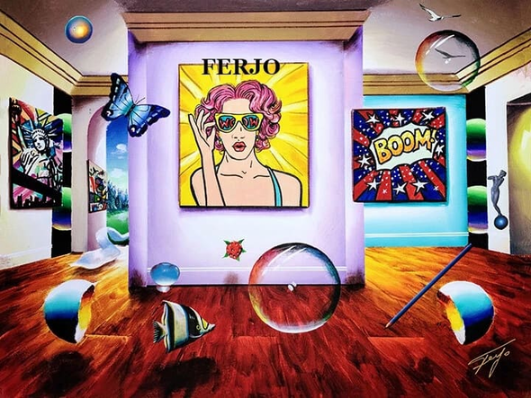 Ferjo Artist Signed Limited Edition Canvas Giclee: "BOOM PARTY"