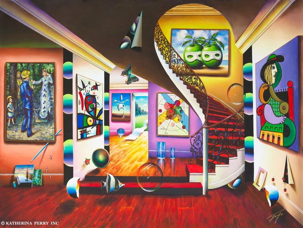 Ferjo Artist Signed Limited Edition Canvas Giclee: "ENCHANTED GALLERY"