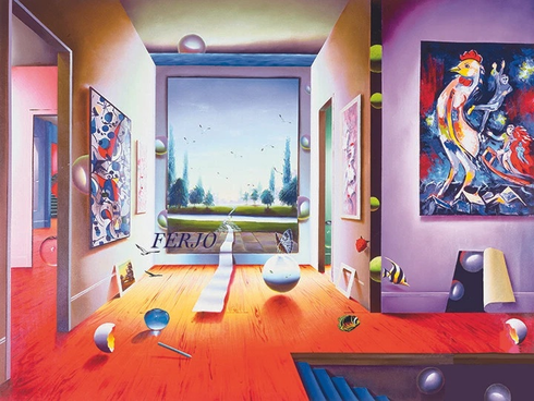Ferjo  Artist Signed Limited Edition Canvas Giclee: "ENCHANTED WORLDS"