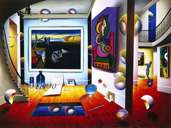 Ferjo Artist Signed Limited Edition Canvas Giclee: "FLYING AROUND"