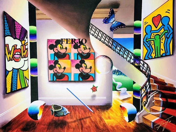 Ferjo Artist Signed Limited Edition Canvas Giclee: "FUN DAY WITH MIKI"