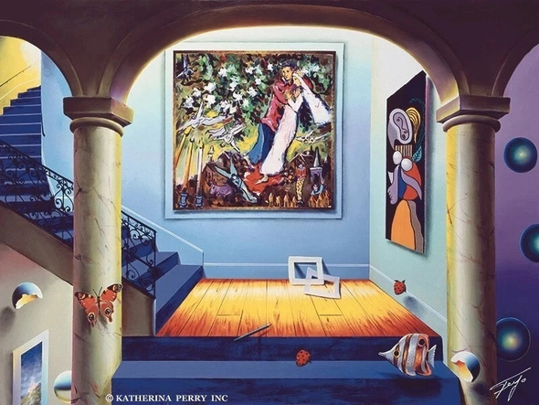 Ferjo Artist Signed Limited Edition Canvas Giclee: "HOMAGE TO CHAGALL"