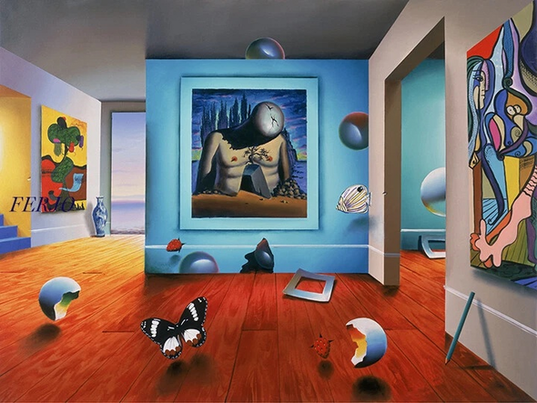 Ferjo Artist Signed Limited Edition Canvas Giclee: "HOMAGE TO DALI"