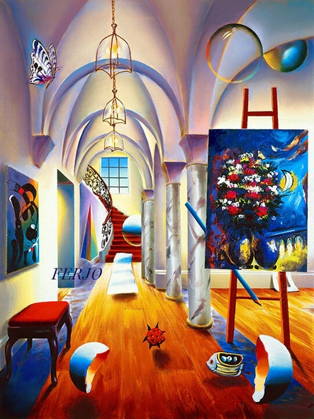Ferjo Artist Signed Limited Edition Canvas Giclee: "IMPERIAL COLUMNS"
