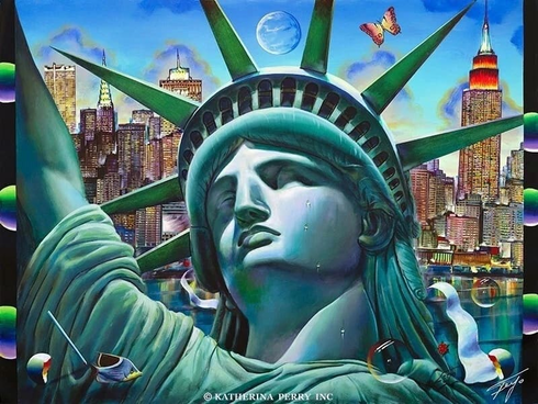 Ferjo Artist Signed Limited Edition Canvas Giclee: "LADY LIBERTY" Ferjo Artist Signed Limited Edition Canvas Giclee: "LADY LIBERTY"