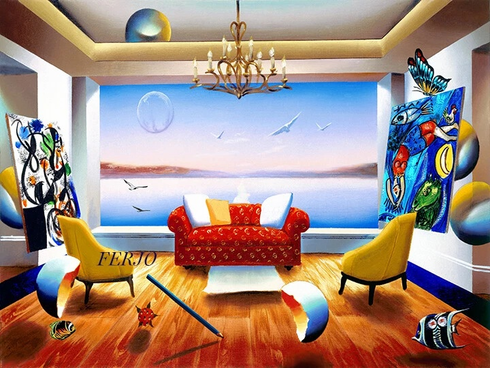 Ferjo  Artist Signed Limited Edition Canvas Giclee: "MORNING MIST"