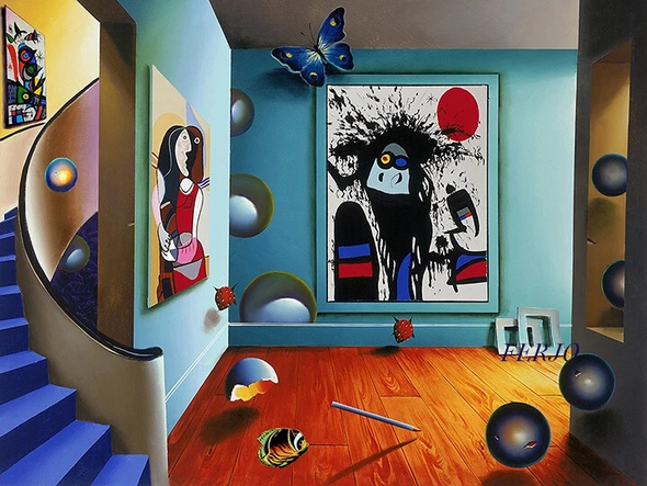 Ferjo Artist Signed Limited Edition Canvas Giclee: "NEW PICASSO AND MIRO"