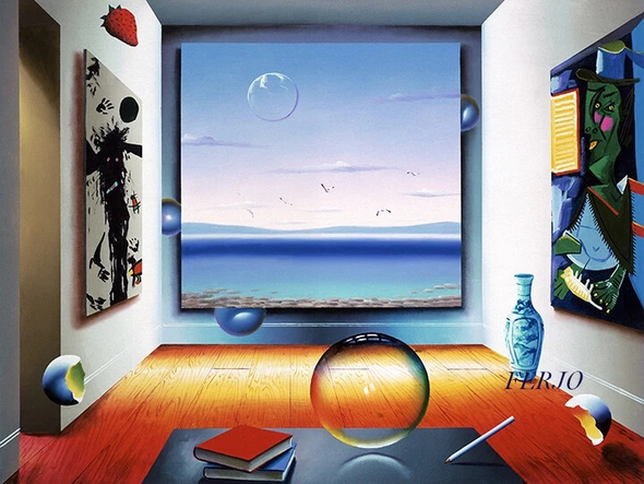 Ferjo Artist Signed Limited Edition Canvas Giclee: "OCEAN VIEW"