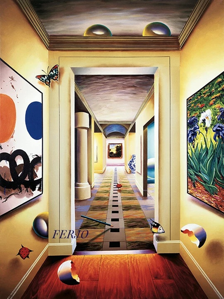 Ferjo Artist Signed Limited Edition Canvas Giclee: "PEACEFUL HALLWAY"