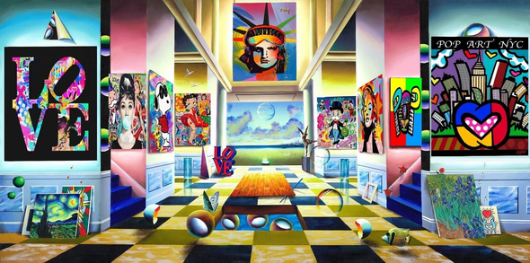 Ferjo Artist Signed Limited Edition Canvas Giclee: "POPART GALLERY"