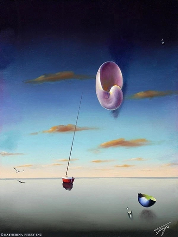 Ferjo Artist Signed Limited Edition Canvas Giclee: "SHELL IN THE SKY" Ferjo Artist Signed Limited Edition Canvas Giclee: "SHELL IN THE SKY"