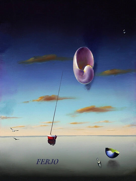 Ferjo  Artist Signed Limited Edition Canvas Giclee: "SHELL IN THE SKY"