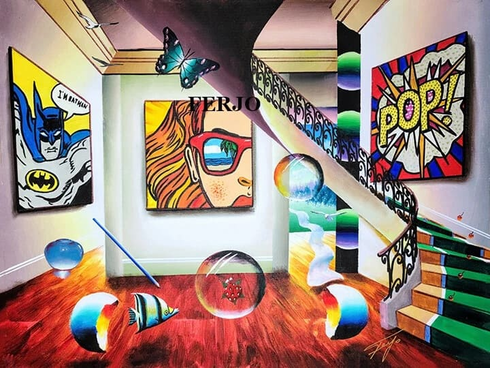 Ferjo Artist Signed Limited Edition Canvas Giclee: "SUMMER SUNGLASSES" Ferjo Artist Signed Limited Edition Canvas Giclee: "SUMMER SUNGLASSES"
