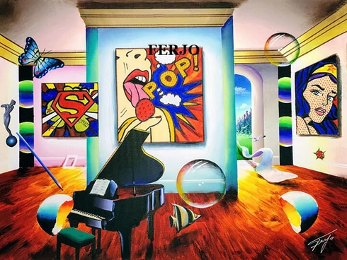 Ferjo  Artist Signed Limited Edition Canvas Giclee: SUPERHEROES"