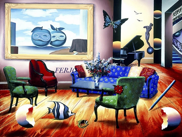 Ferjo Artist Signed Limited Edition Canvas Giclee: "THE BALL MASKS"