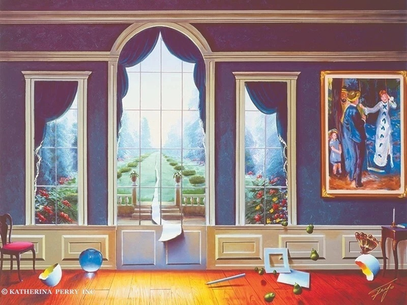 Ferjo Artist Signed Limited Edition Canvas Giclee: "THE BLUE ROOM"