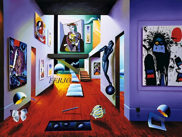 Ferjo Artist Signed Limited Edition Canvas Giclee: "THE GALLERY"