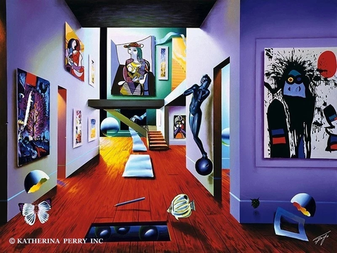Ferjo  Artist Signed Limited Edition Canvas Giclee: "THE GALLERY"