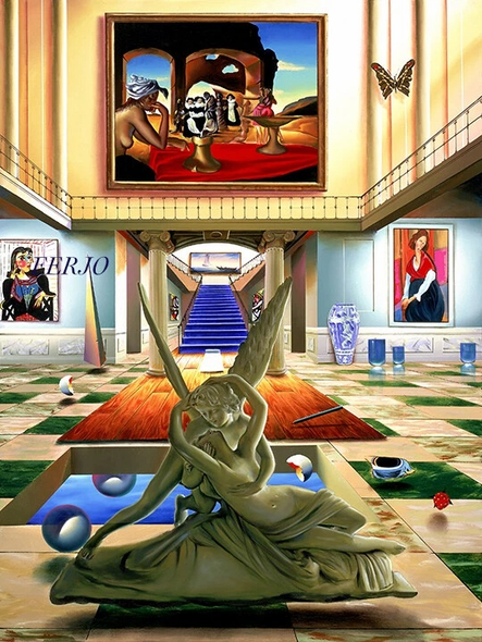 Ferjo Artist Signed Limited Edition Canvas Giclee: "THE NEW GENERATION MIDDLE"