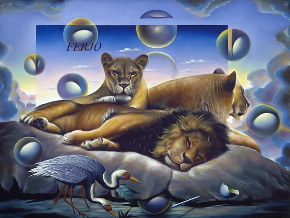 Ferjo Artist Signed Limited Edition Canvas Giclee: "THE ROYAL FAMILY"